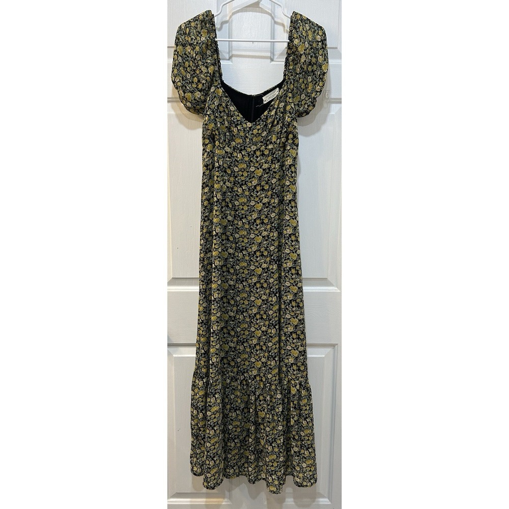 Urban Outfitters Micro Floral Midi Dress Size M Off Shoulder Tiered Ruffle Boho